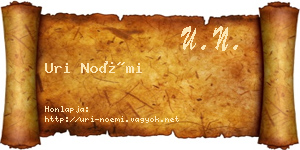 Uri Noémi névjegykártya